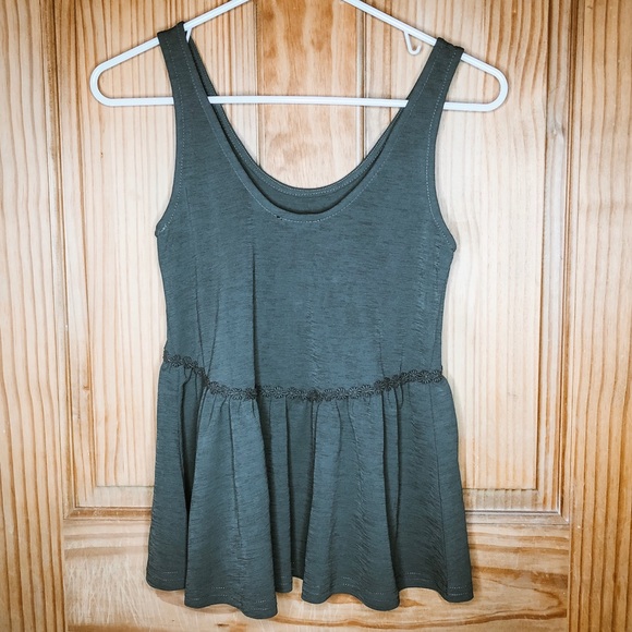 Wet Seal Olive Green Peplum Tank (S) - Picture 2 of 3